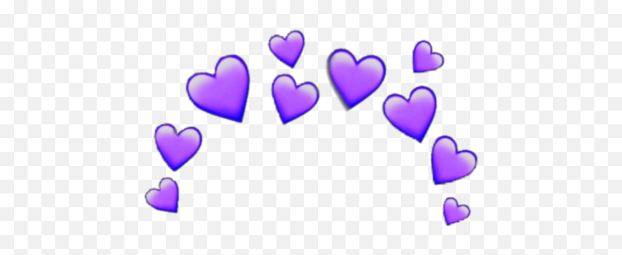 Purple Heart Emoji Crown Transparent Background Orange Heart Emoji