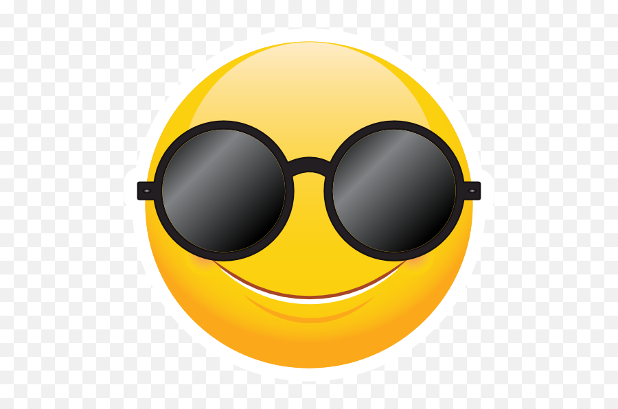 Cute Round Sunglasses Emoji Sticker - Gafas De Sol Extravagantes,Shock Emoji
