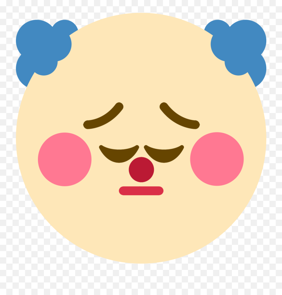 Transparent Background Pensive Clown Emoji,:pensive: Emoji
