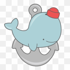 Download Whale With Anchor Svg Cut Files For Clipart PNG - Nautical Baby Art Emoji