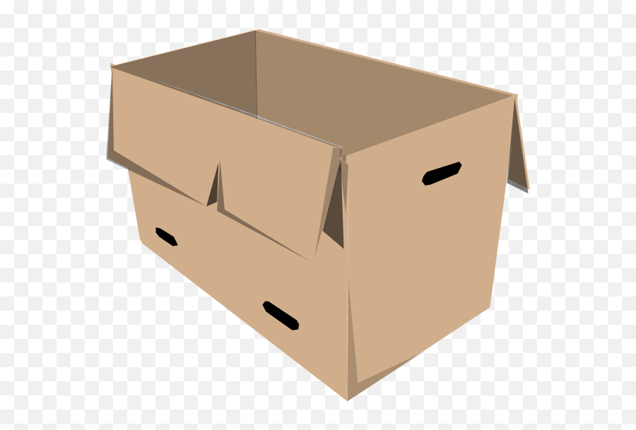 Clip Art Of Open Recyclable Cardboard - Box Clip Art Emoji,Empty Box Emoji