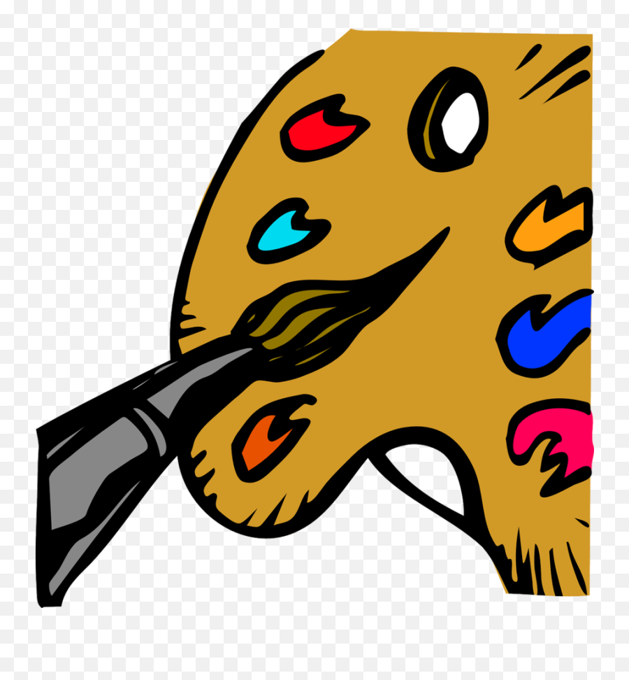 Paint Brush Cartoon Clipart Emoji,Paint Palette Emoji
