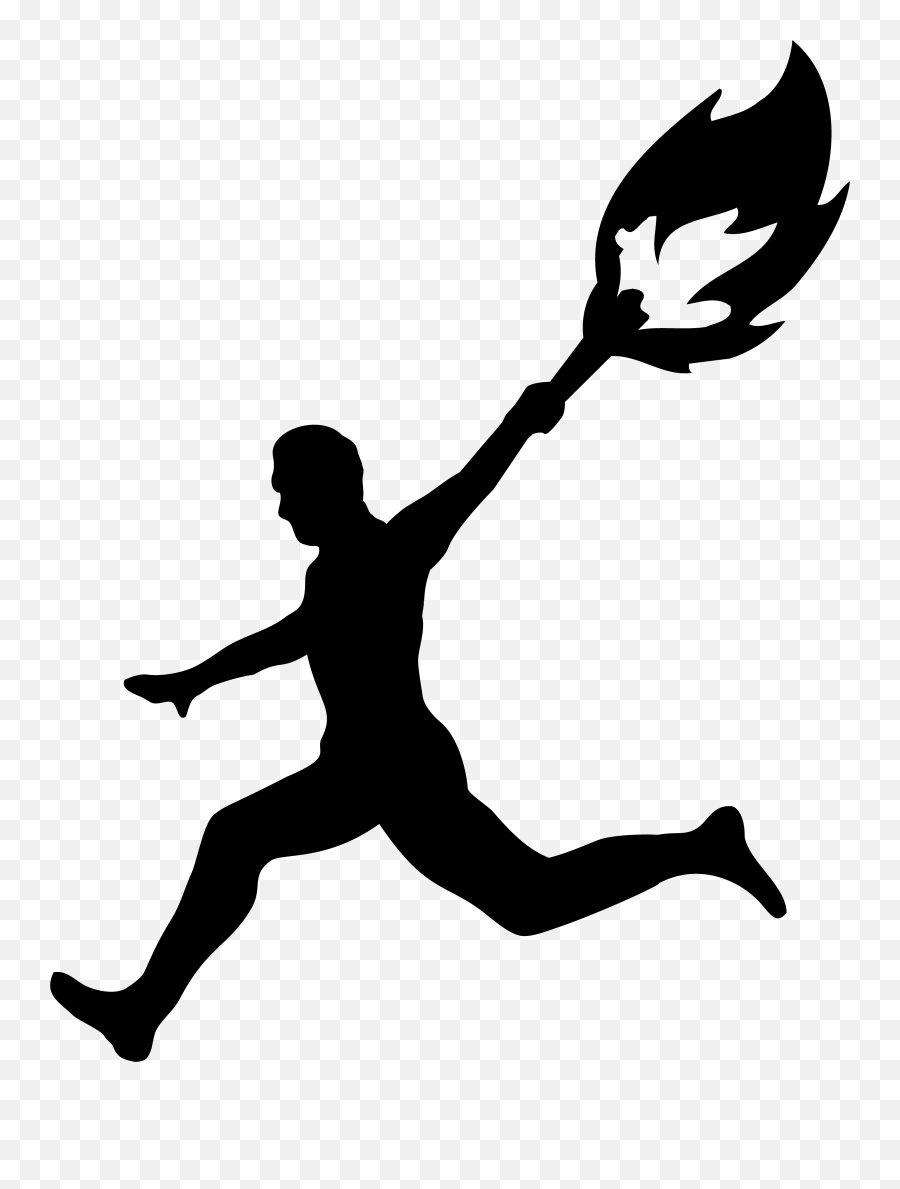 Run Sports Clipart Explore Pictures - Man With Olympic Torch Emoji,Girl Running Emoji
