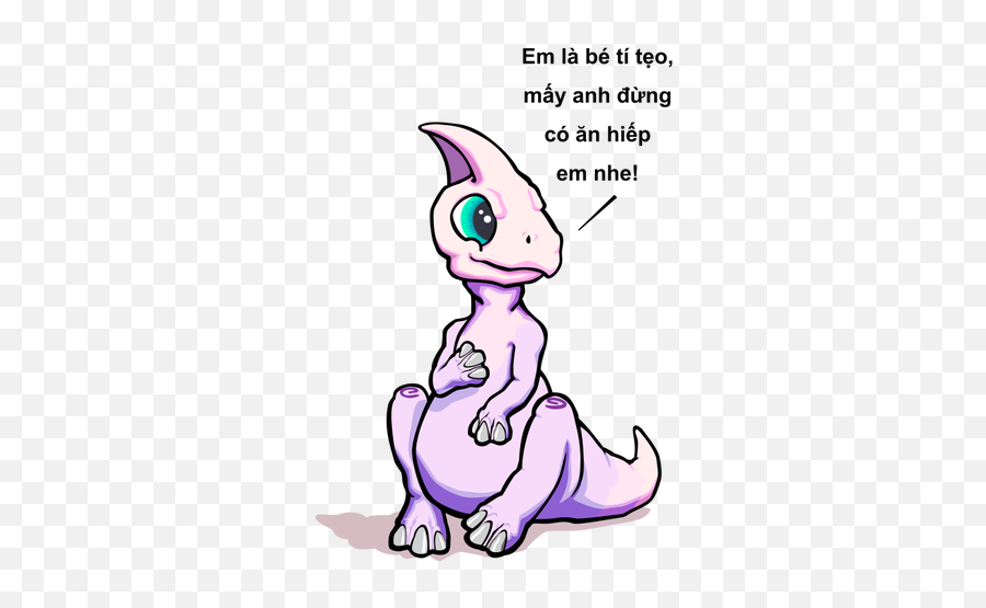 Purple Sitting Dino - Cartoon Emoji,Dinosaur Text Emoticon