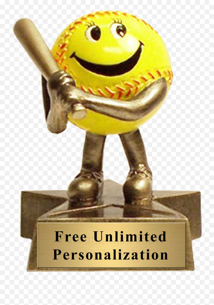 Little Buddy Softball Trophy - Smiley Emoji,Trophy Emoticon