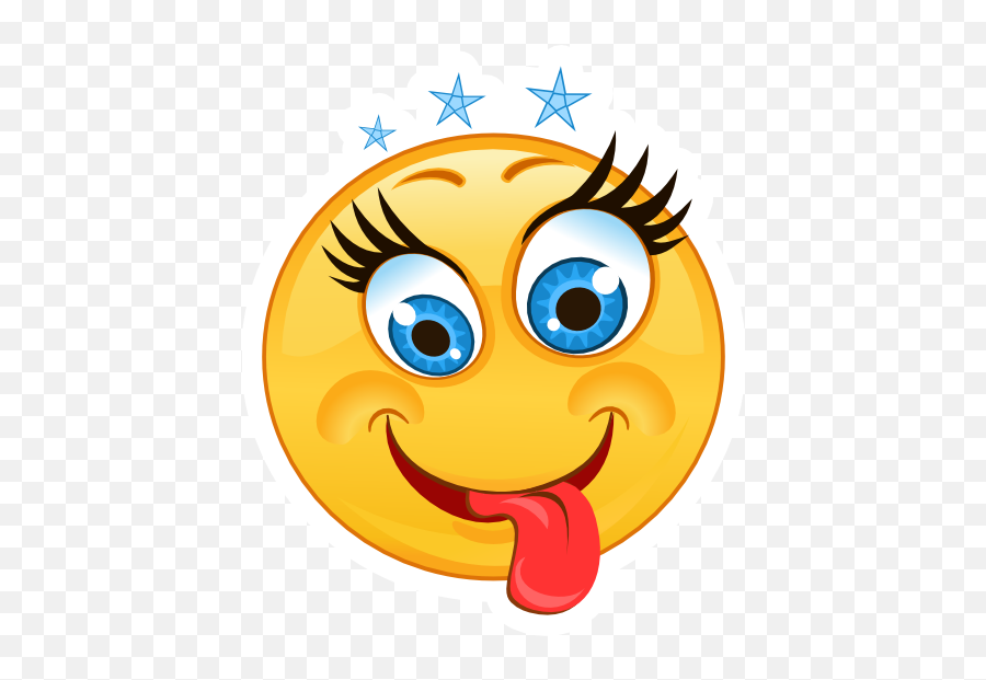 Crazy Tongue Out With Stars Emoji Sticker - Tongue Out Emoji,Stars Emoji