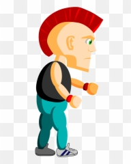 Comic Characters Punk Run Free Vector Graphics Free Pictures - Clipart Punk Emoji,Emoji Shirt And Pants