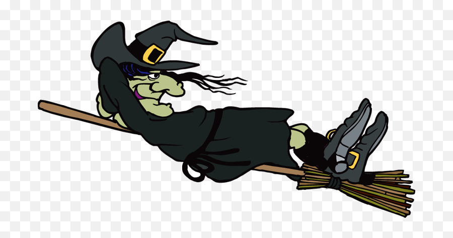 Witch Clipart - Ugly Witch On Broom Emoji,Extreme Laughing Emoji