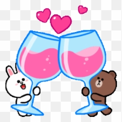 Cute Brown and Cony Sticker for you to share social media - Love Browny And Emoji