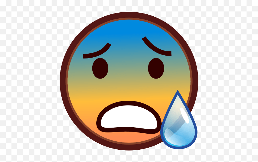 Face With Open Mouth And Cold Sweat Emoji For Facebook - Cold Sweat Emoji,Sweat Emoji