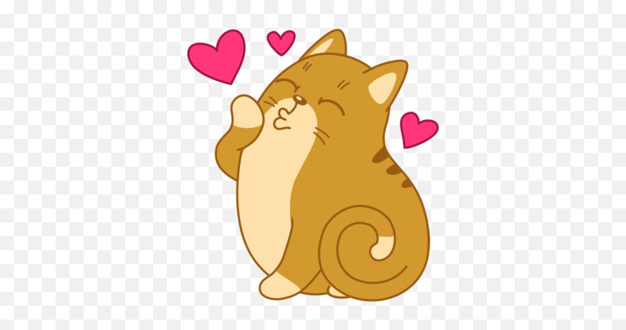 Cat Fatcat Sticker Stickers Love Inlove - Sticker Emoji,Kissing Cat Emoji