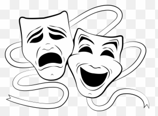 Musical Theatre Drama Masks Clipart - Black And White Theater Masks Emoji,Drama Mask Emoji