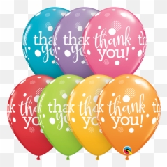 11 Festive Assorted 50ct Thank You Dots Latex Balloons - Balloon Emoji,Emoji Balloons