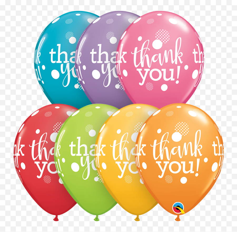 11 Festive Assorted 50ct Thank You Dots Latex Balloons - Balloon Emoji,Emoji Balloons