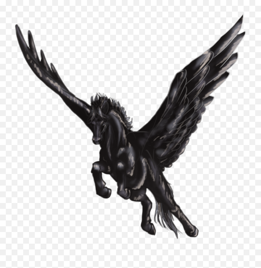 Black Pegasus Fantasy Mystic Magic Fai - Pegasus Icon Png Emoji,Pegasus Emoji