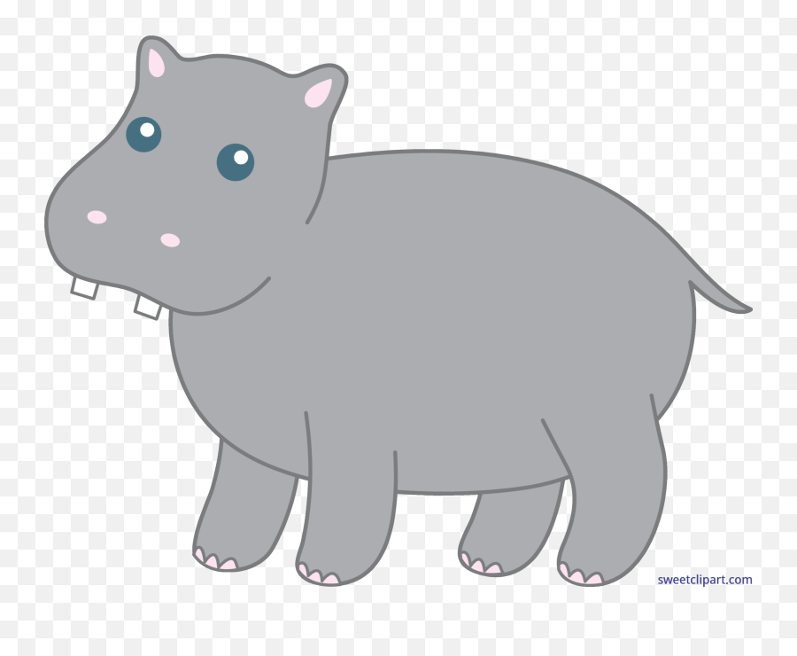 Clipart Hippo Gray Thing Transparent - Cute Hippopotamus Gray Icon Emoji,Hippo Emoji Android
