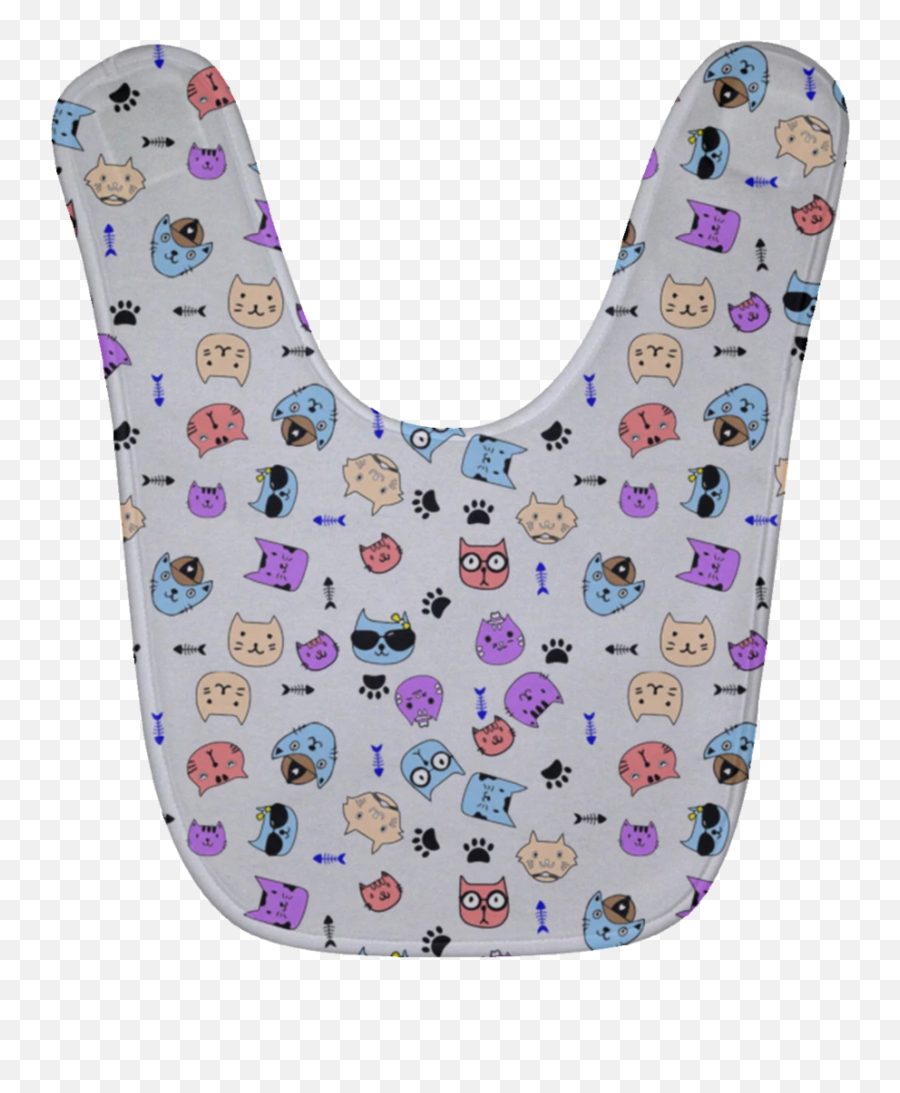 Cat Face Cute Pattern Snap Bibs - Cartoon Emoji,Snap Emoticon