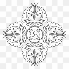 Faith Buddhism Vajra Bw 2 - Crossed Png Emoji