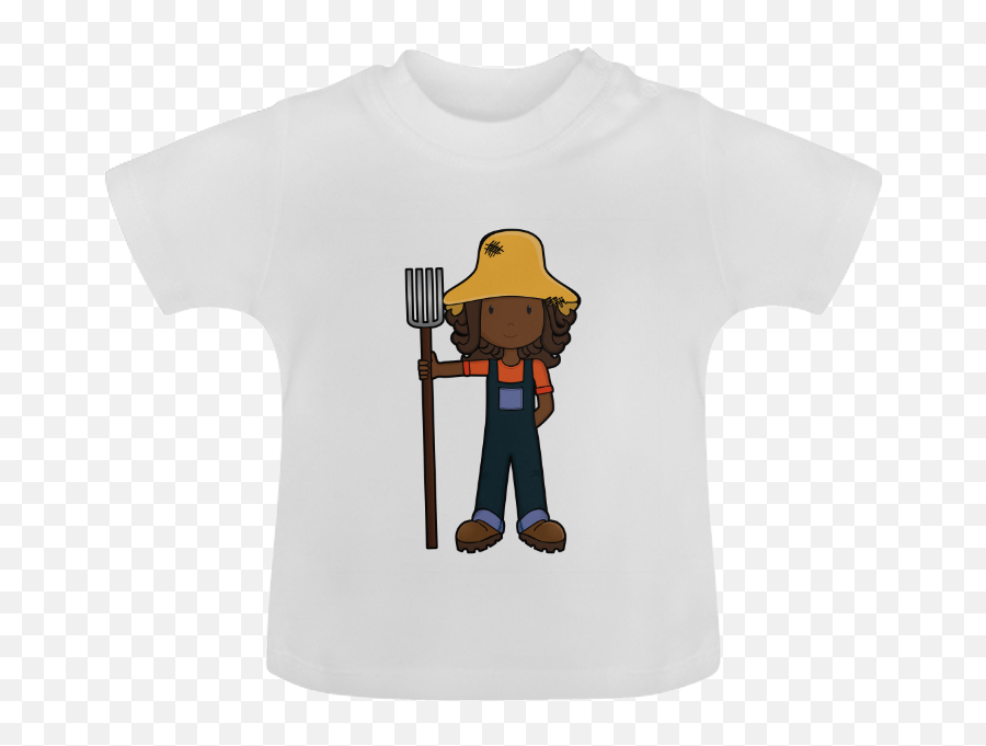 Farm Girl - Future Farmer Illustration Baby Classic Tshirt Model T30 Id D195552 Cartoon Emoji,Farmer Emoji