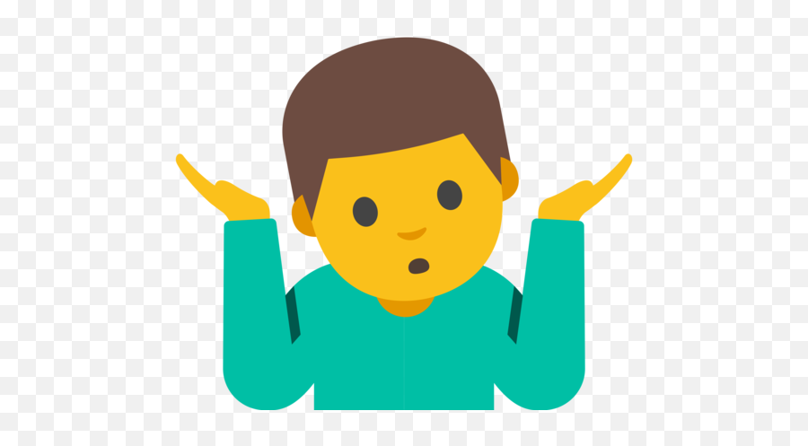 Man Shrugging Emoji - Android Shrug Emoji,Shrug Emoji