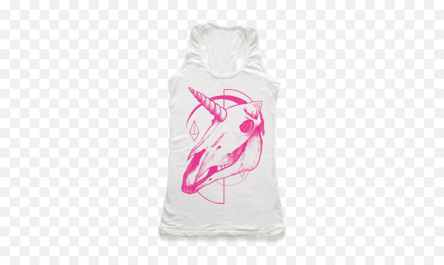 Geometric Occult Unicorn Skull Racerback Tank Lookhuman - Active Tank Emoji,Catfish Emoji