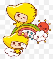 Scmango Mango Couple Rainbow Could Sun Raining Bow Cart Emoji