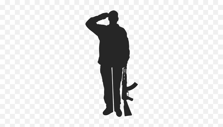 Army General Man Military Salute - Transparent Background Soldier Silhouette Png Emoji,Army Salute Emoji