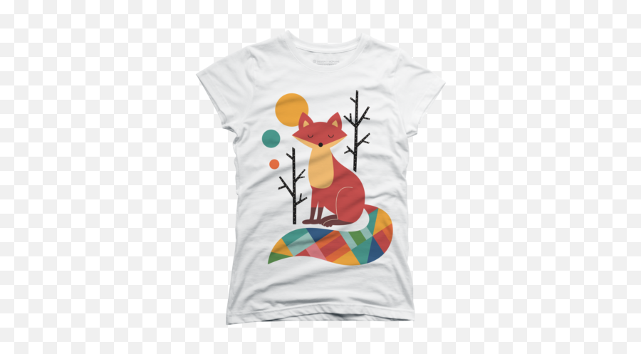 Cartoon Womenu0027s T Shirts Design By Humans - Fox Postcard Emoji,Women's Emoji Shirt