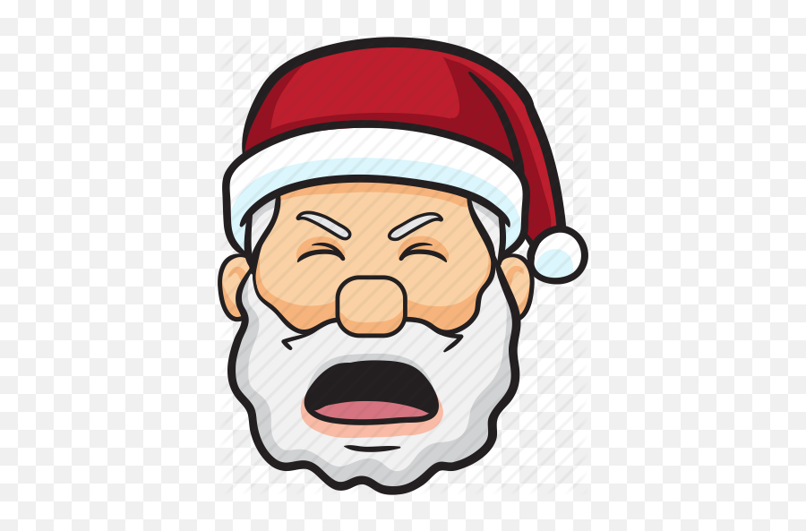Cartoon Christmas Emoji Holiday Santa Smiley Icon - Download On Iconfinder Cool Santa Claus Drawing,Man Emojis