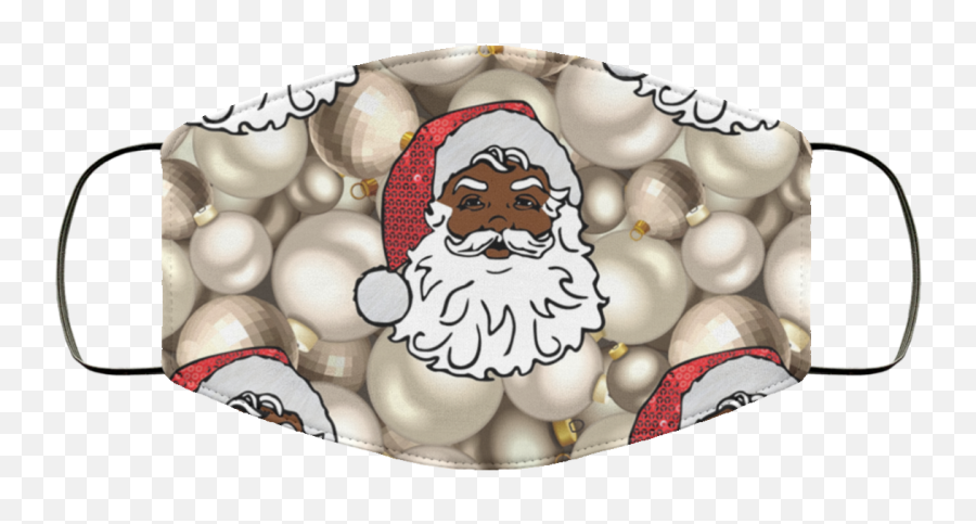 African Santa Claus Face Mask - Qfinder Trending Design T Shirt African American Christmas Rug Emoji,Santa Emoticons