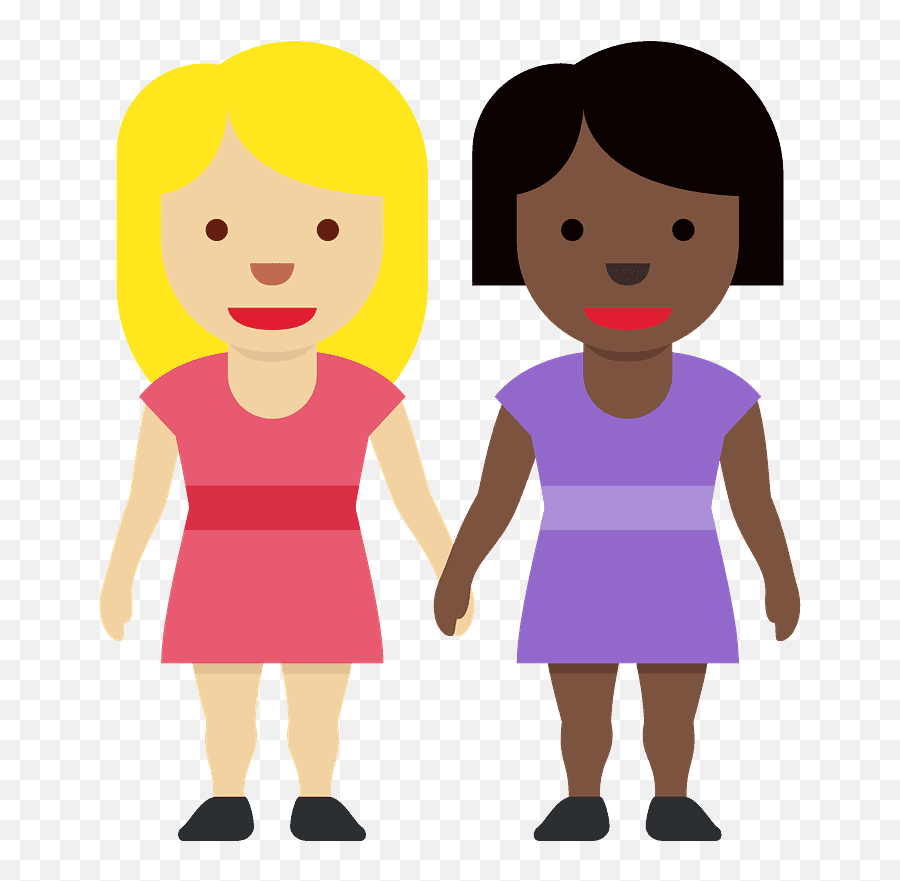 Women Holding Hands Emoji Clipart Free Download Transparent - Holding Hands,Emoji Skin