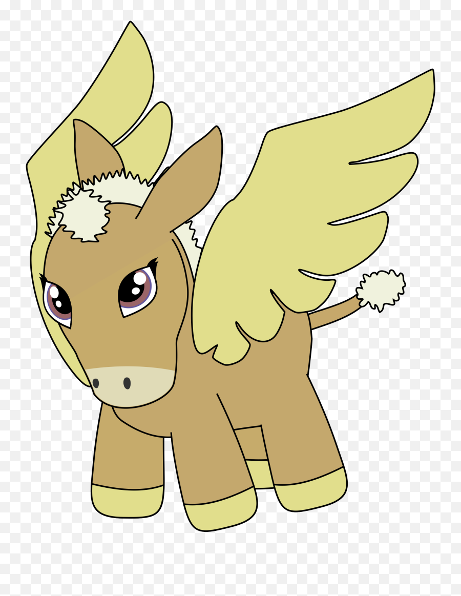 Cartoon Flying Pegasus Donkey Vector Clipart Image - Flying Donkey Clipart Emoji,Ghost Emoji