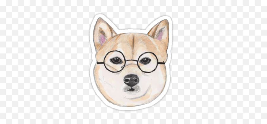 Shiba Inu With Oversized Round Glasses - Shiba Inu Korean Transparent Emoji,Shiba Inu Emoji