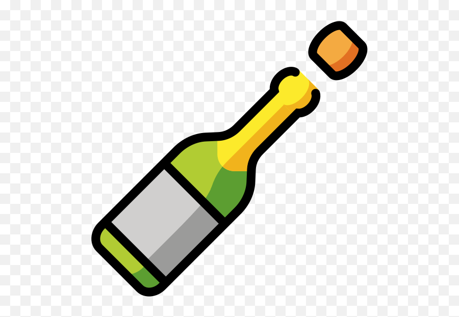 Bottle With Popping Cork - Clip Art Emoji,Emoji Bottle