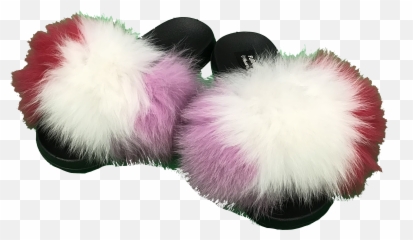 Maniere Furries Multi Color Purple Pink White Fur Slippers - Transparent Fur Slides Png Emoji,Emoji Slippers