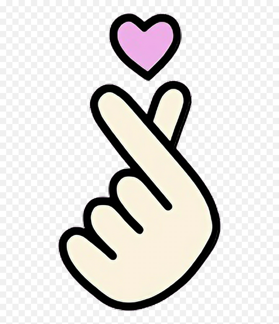 Freetoedit - Korean Heart Sign Transparent Emoji,Korean Finger Heart Emoji