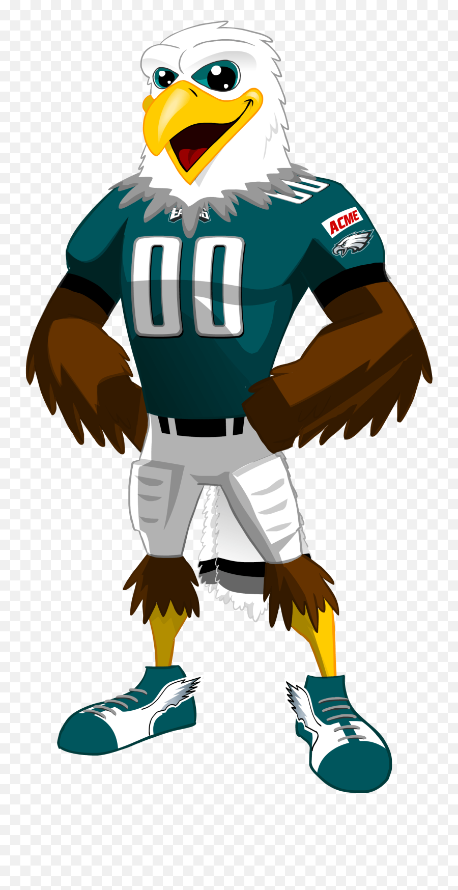 Cartoon Philadelphia Eagles Clipart - Drawings Of The Eagles Mascot Emoji,Eagles Emoji