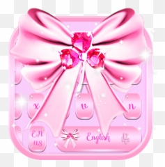 Pink Sms Keyboard Theme Diamond Ribbon - Lilac Emoji,Pink Bow Emoji