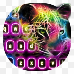 Download Neon Keyboard Themes Keypad - Fractal Jaguar Emoji