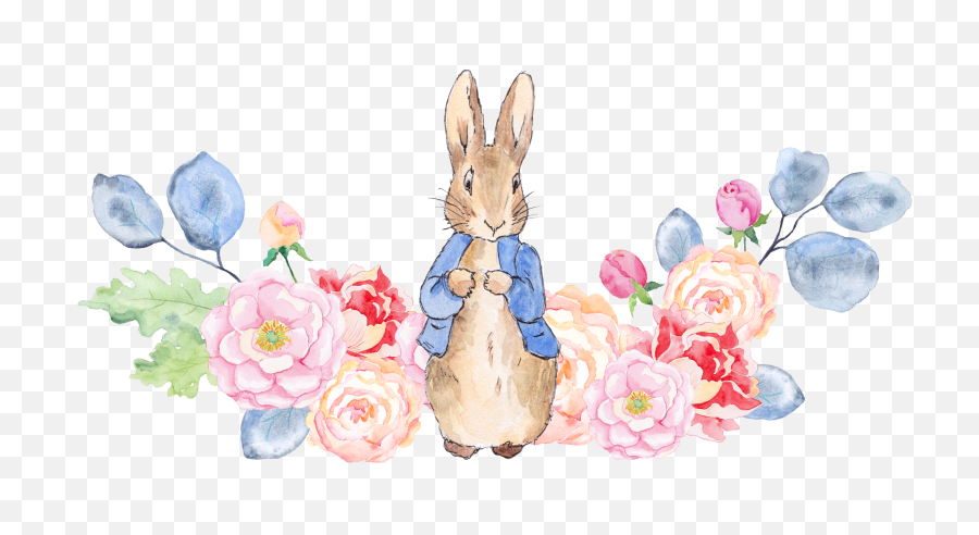 The Tale Of Peter Rabbit Clip Art - Rabbit And Flowers Png Peter Rabbit Mothers Day Emoji,Bunny Ears Emoji