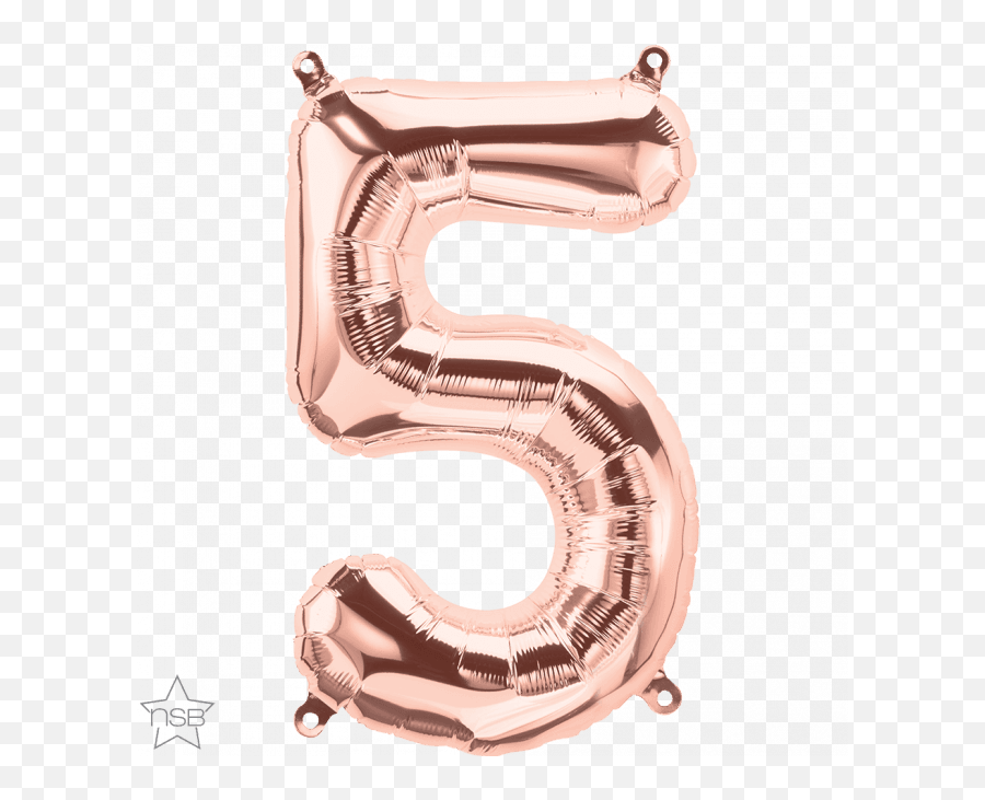 16 Number Age 55th Birthday - Five Rose Gold Shape Rose Gold Balloon 5 Emoji,Eel Emoji