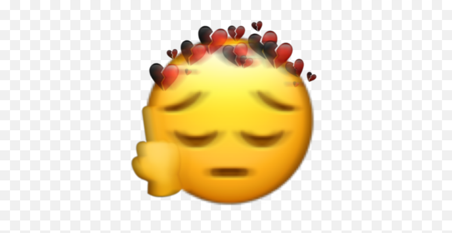 Sad Emojiiphone Emoji Sademoji Broken Brokenheart Crown - Smiley,Broken Emoji