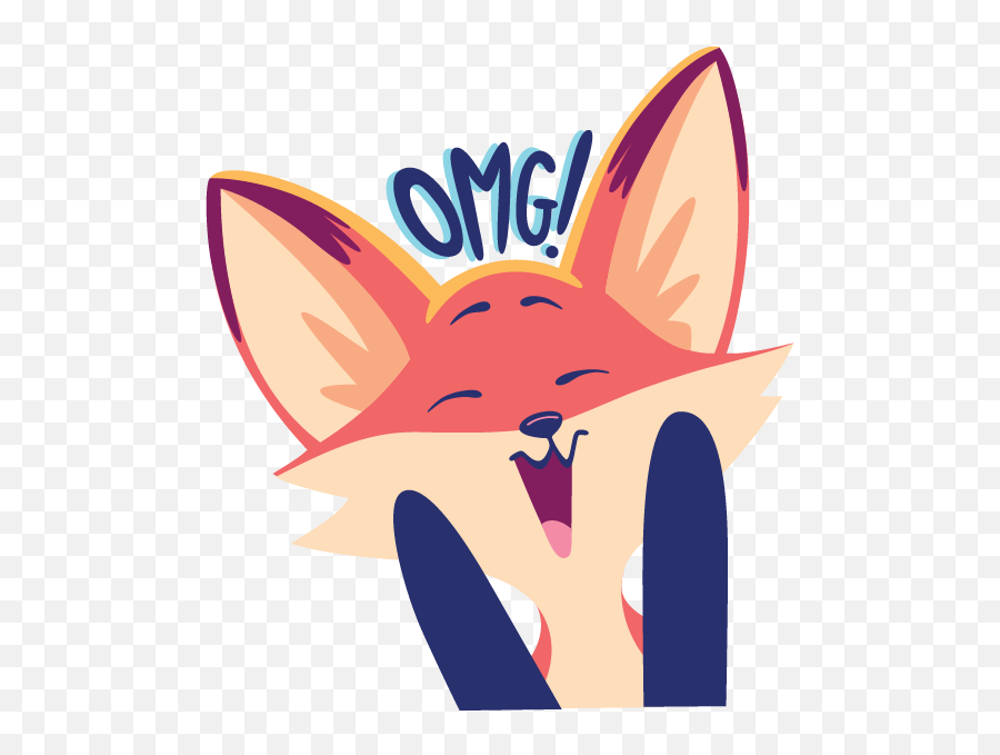 The Happy Fox Stickers By Christopher Springer - Cartoon Emoji,Yas Emojis