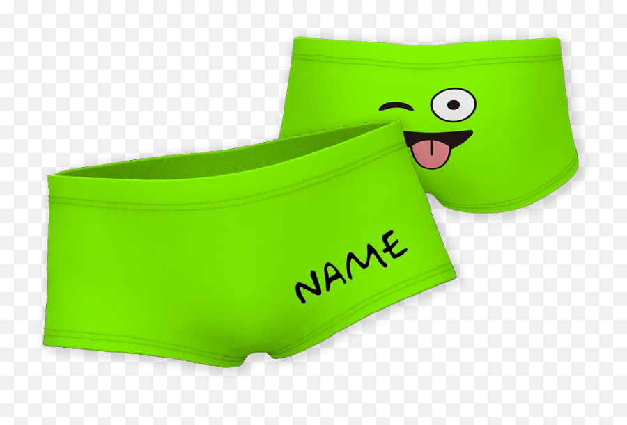 Custom Property Of Name Boxer Shorts - Underpants Emoji,Green Tongue Emoji