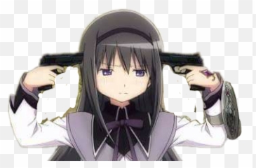 Homuraakemi Homura Madokamagica Sticker - Anime Ugly Bastard Memes Emoji,Emoji With Gun To Head