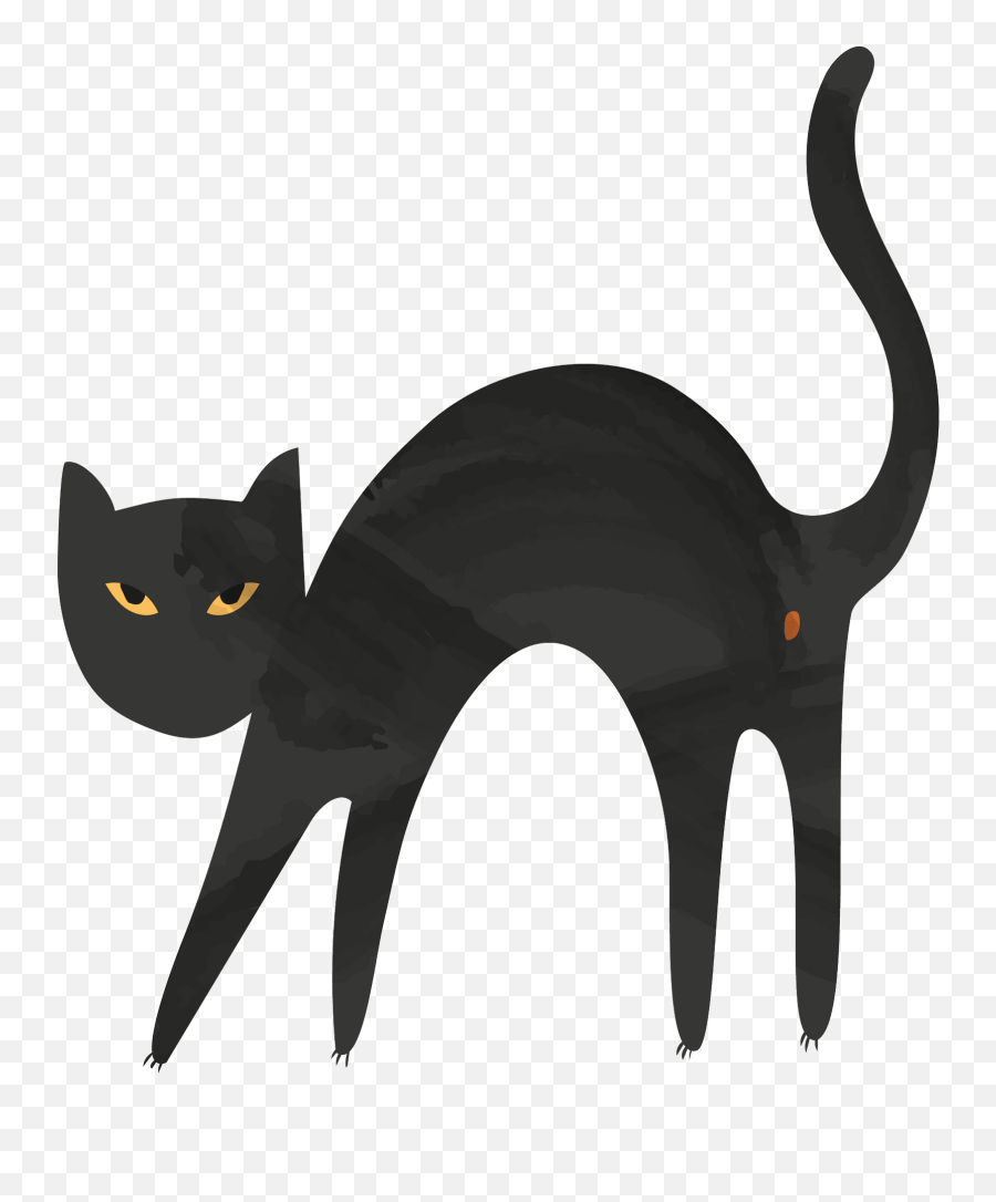 Black Cat Clipart - Black Cat Clipart Transparent Png Emoji,Black Cat Emoji