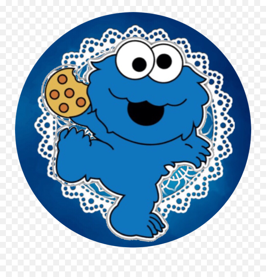 Cookie Monsterrrr Cookiemonster Icon Edit Circle Overla - Moldura Redonda Branca Png Emoji,Cookie Monster Emoji