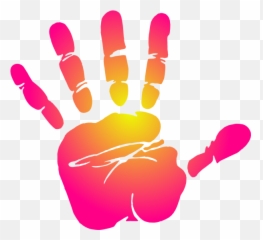 Pink Hand Print Clip Art At Clker Com Vector Clip Art - Transparent Handprint Clipart Emoji,Right Hand Emoji