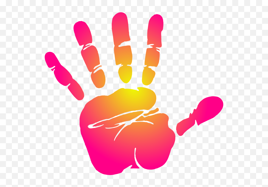 Pink Hand Print Clip Art At Clker Com Vector Clip Art - Transparent Handprint Clipart Emoji,Right Hand Emoji