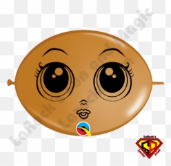 6 Inch Quick Link Doll Face Mocha Balloons - Qualatex Quick Link Balloons Emoji,Blush Emoticon